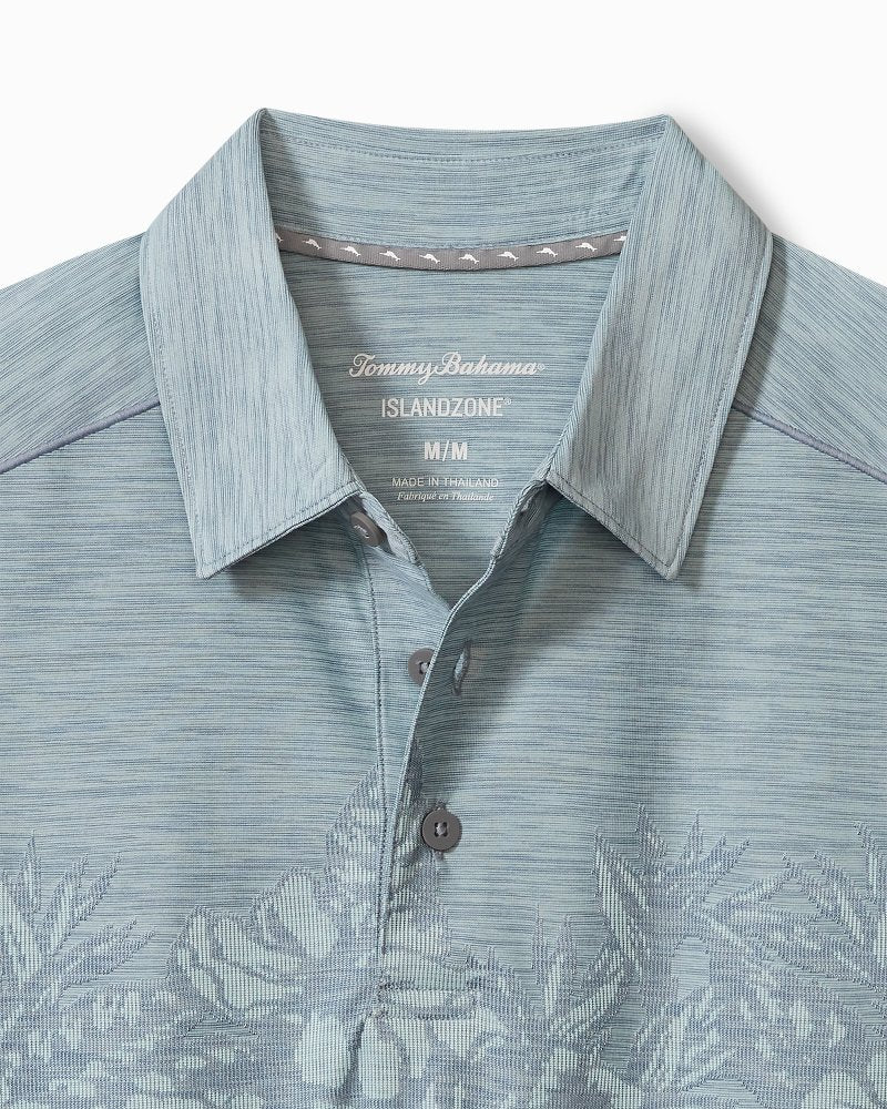 Palm Coast Hibiscus Border IslandZone® Polo Sterling Blue | Tommy Bahama Trusted - Palm Coast Hibiscus Border IslandZone® Polo