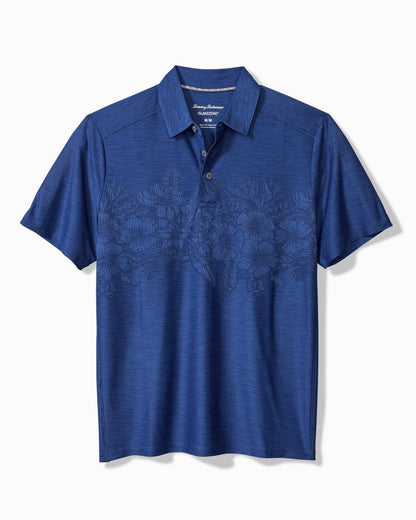 Palm Coast Hibiscus Border IslandZone® Polo Kingdom Blue | Tommy Bahama Exclusive - Palm Coast Hibiscus Border IslandZone® Polo