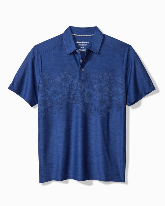 Palm Coast Hibiscus Border IslandZone® Polo Kingdom Blue | Tommy Bahama Exclusive - Palm Coast Hibiscus Border IslandZone® Polo