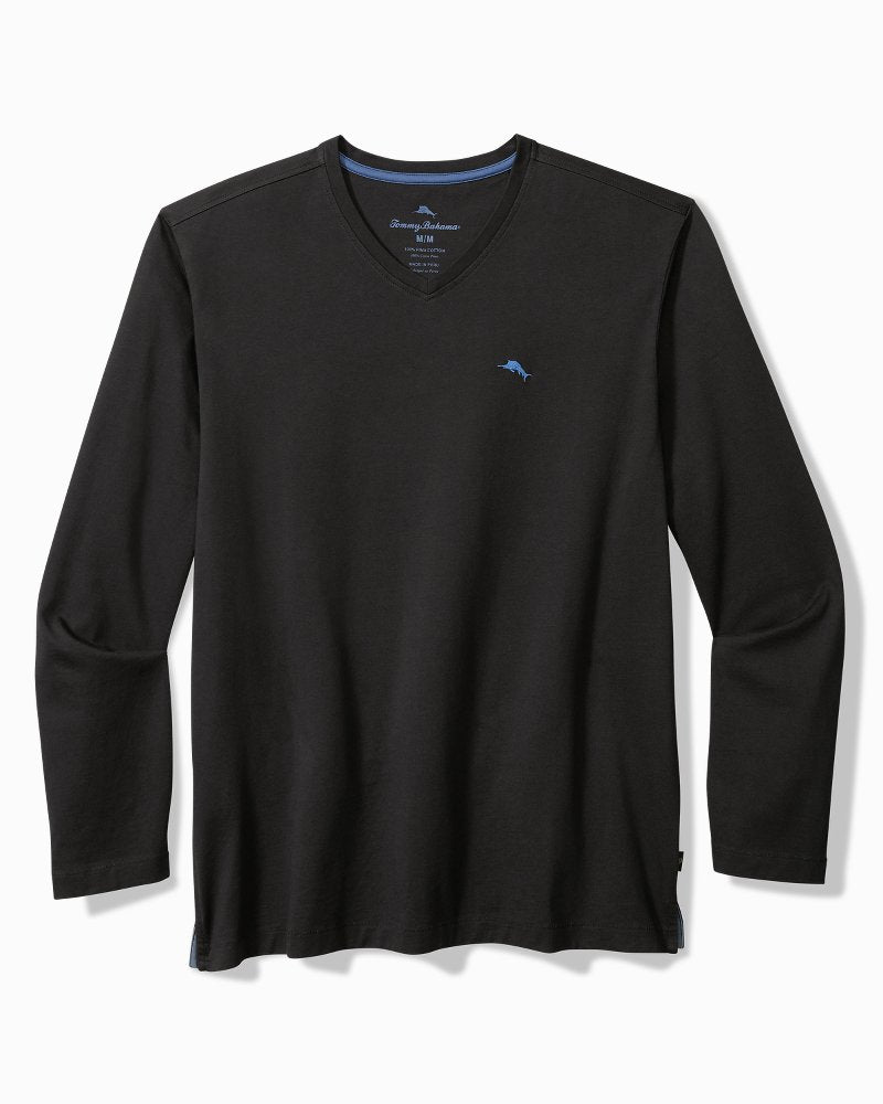 Bali Skyline Long-Sleeve V-Neck T-Shirt Black | Tommy Bahama Exclusive - Bali Skyline Long-Sleeve V-Neck T-Shirt