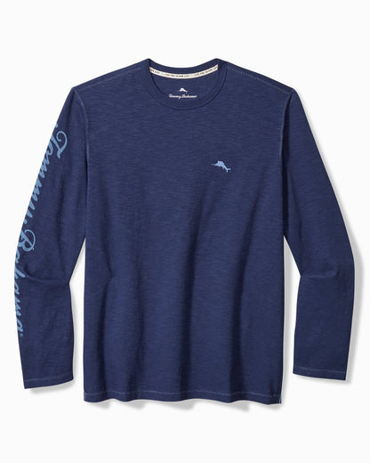 Azul Palms Long-Sleeve Lux T-Shirt Island Navy | Tommy Bahama Best Price - Azul Palms Long-Sleeve Lux T-Shirt