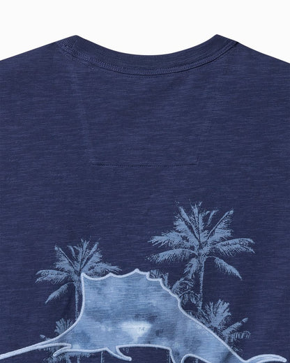 Azul Palms Long-Sleeve Lux T-Shirt Island Navy | Tommy Bahama Best Price - Azul Palms Long-Sleeve Lux T-Shirt