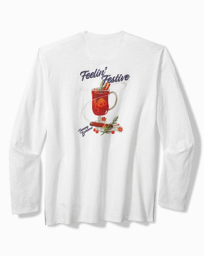 Feelin' Festive Long-Sleeve Lux T-Shirt White | Tommy Bahama Exclusive - Feelin' Festive Long-Sleeve Lux T-Shirt