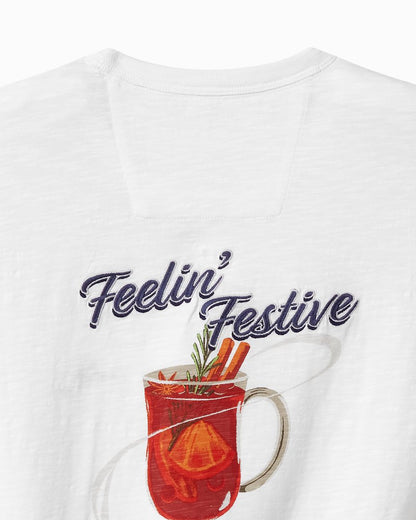 Feelin' Festive Long-Sleeve Lux T-Shirt White | Tommy Bahama Exclusive - Feelin' Festive Long-Sleeve Lux T-Shirt
