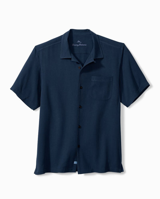 Hawaiian Herringbone Camp Shirt Navy | Tommy Bahama Signature - Hawaiian Herringbone Camp Shirt