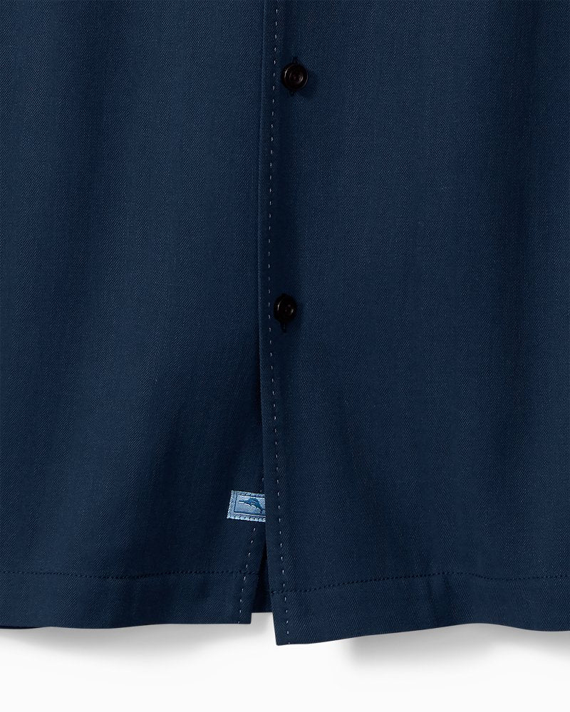 Hawaiian Herringbone Camp Shirt Navy | Tommy Bahama Signature - Hawaiian Herringbone Camp Shirt