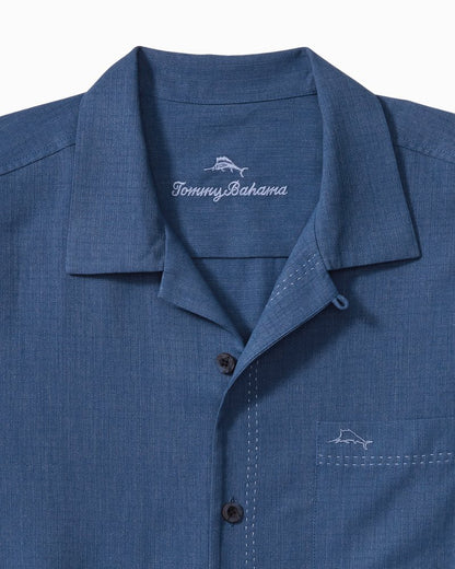 Coastal Breeze Check IslandZone® Camp Shirt Dockside Blue | Tommy Bahama Discount - Coastal Breeze Check IslandZone® Camp Shirt