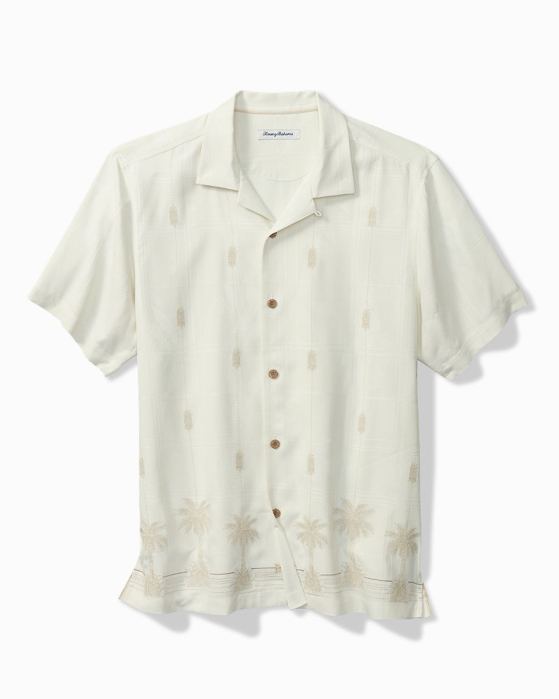 Pina Palms Embroidered Silk Camp Shirt Continental | Tommy Bahama Sale - Pina Palms Embroidered Silk Camp Shirt