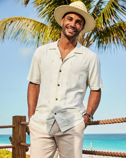 Pina Palms Embroidered Silk Camp Shirt Continental | Tommy Bahama Sale - Pina Palms Embroidered Silk Camp Shirt