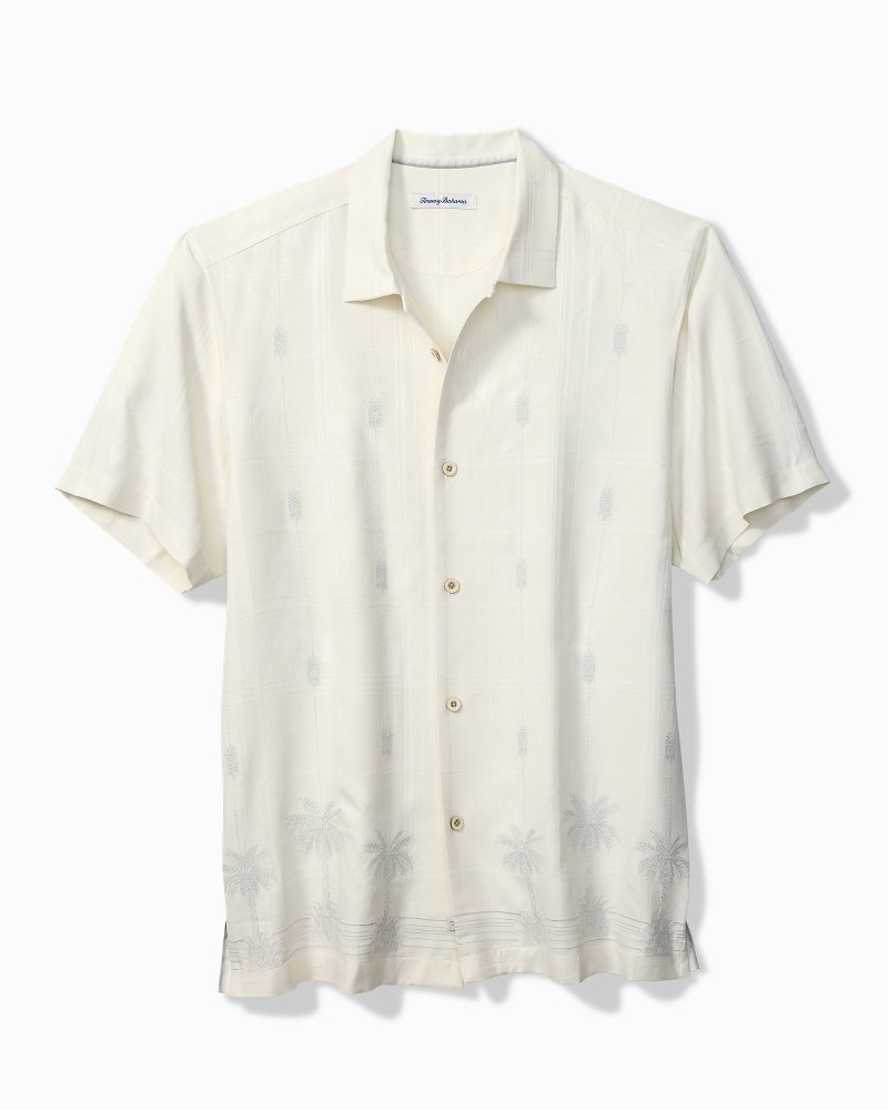 Pina Palms Embroidered Silk Camp Shirt Continental | Tommy Bahama Sale - Pina Palms Embroidered Silk Camp Shirt