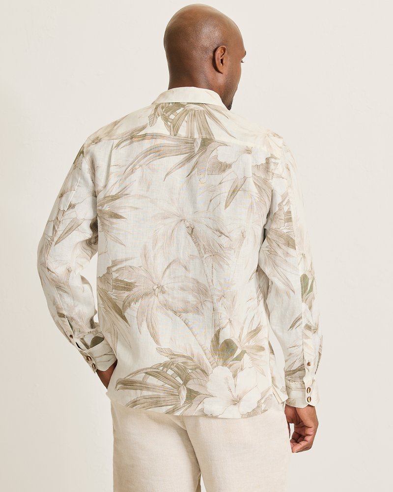 Flora Oasis Long-Sleeve Linen Shirt Pure Khaki | Tommy Bahama Classic - Flora Oasis Long-Sleeve Linen Shirt