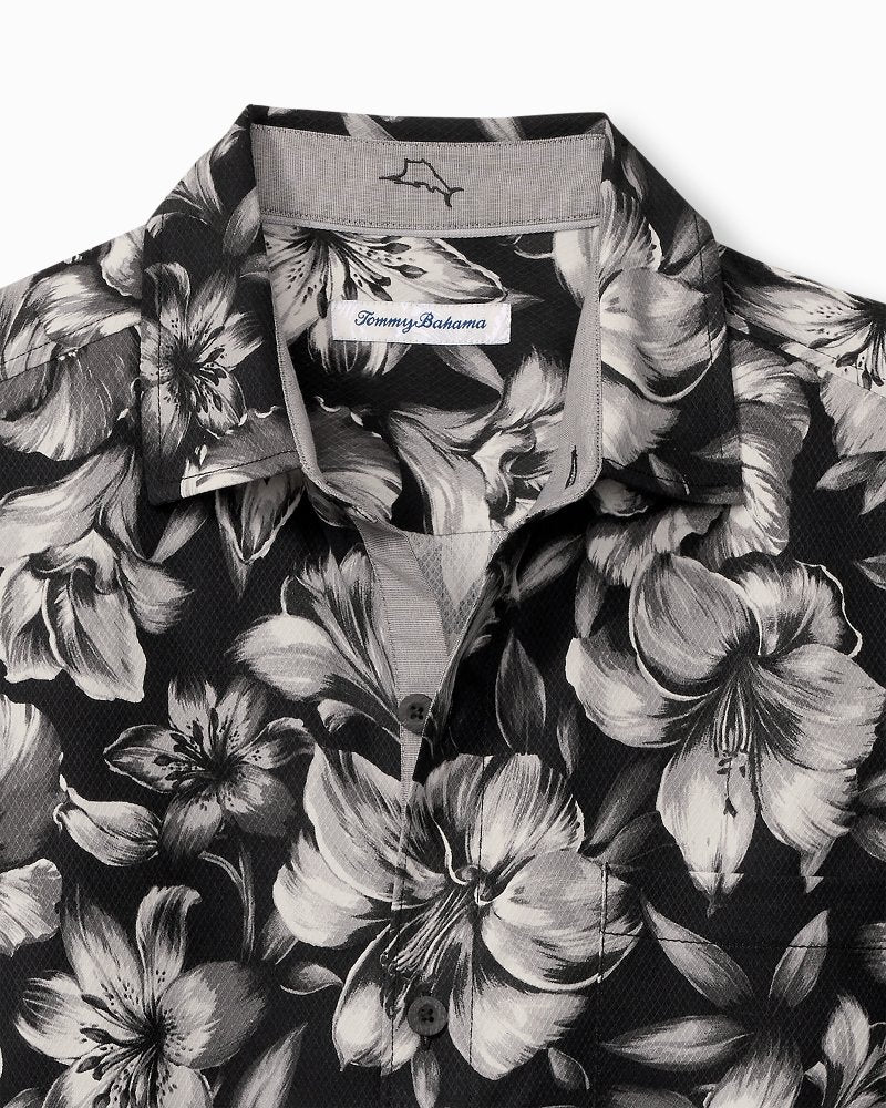 Hibiscus Hideaway Silk Camp Shirt Black | Tommy Bahama Premium - Hibiscus Hideaway Silk Camp Shirt