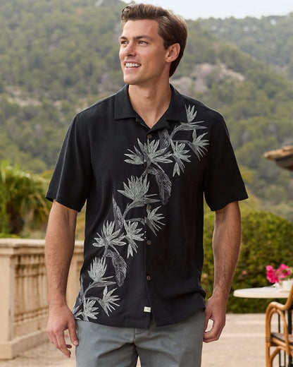 Across Paradise Silk Camp Shirt Black | Tommy Bahama Deals - Across Paradise Silk Camp Shirt
