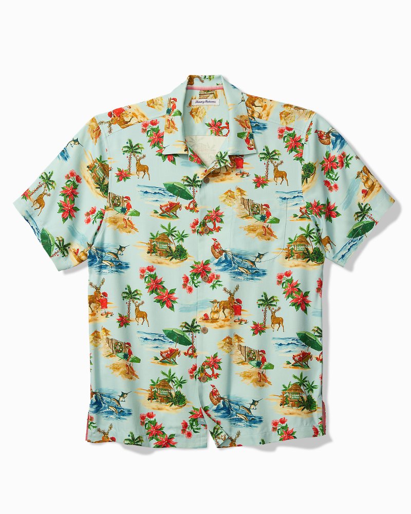Santa Shores Silk Camp Shirt Light Sky | Tommy Bahama New - Santa Shores Silk Camp Shirt