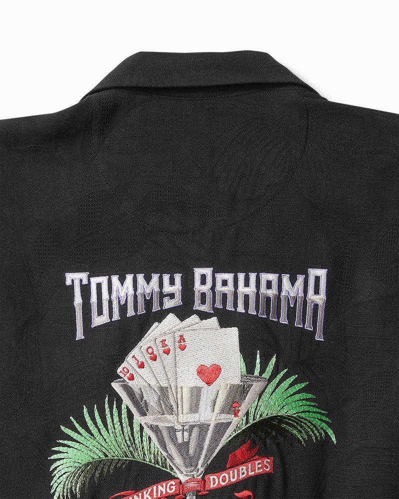 Drinking Doubles Silk Camp Shirt Black | Tommy Bahama Great Value - Drinking Doubles Silk Camp Shirt