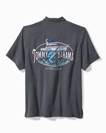 A-fish-ianado Silk Camp Shirt Dark Sterling | Tommy Bahama Trusted - A-fish-ianado Silk Camp Shirt