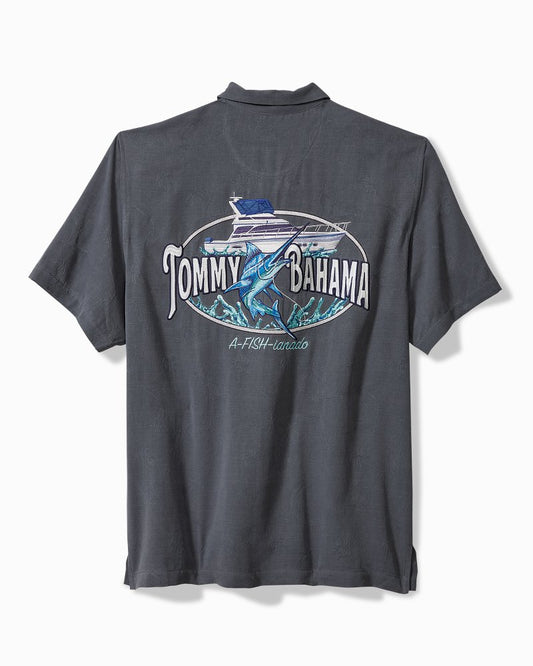 A-fish-ianado Silk Camp Shirt Dark Sterling | Tommy Bahama Trusted - A-fish-ianado Silk Camp Shirt