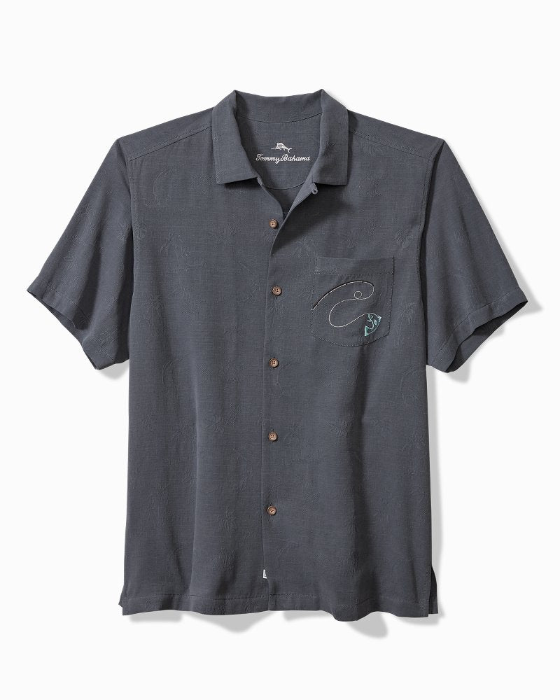 A-fish-ianado Silk Camp Shirt Dark Sterling | Tommy Bahama Trusted - A-fish-ianado Silk Camp Shirt