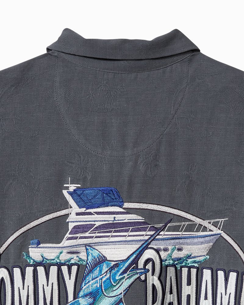 A-fish-ianado Silk Camp Shirt Dark Sterling | Tommy Bahama Trusted - A-fish-ianado Silk Camp Shirt