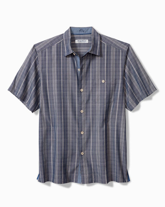Coconut Point Samba Stripe IslandZone® Camp Shirt Island Navy | Tommy Bahama Deals - Coconut Point Samba Stripe IslandZone® Camp Shirt