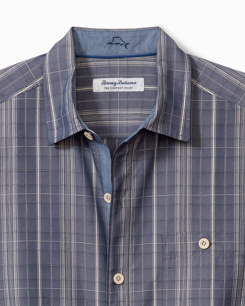 Coconut Point Samba Stripe IslandZone® Camp Shirt Island Navy | Tommy Bahama Deals - Coconut Point Samba Stripe IslandZone® Camp Shirt