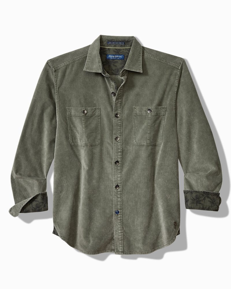 Coastline Cord Stretch Sun Fade Double-Pocket Shirt Dark Fern | Tommy Bahama Essential - Coastline Cord Stretch Sun Fade Double-Pocket Shirt