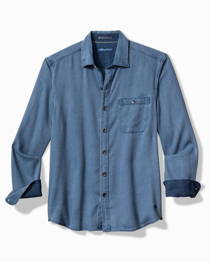 Ocean Wash Twill Long-Sleeve Shirt Bering Blue | Tommy Bahama Popular - Ocean Wash Twill Long-Sleeve Shirt