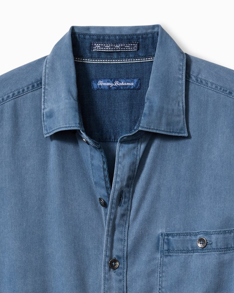 Ocean Wash Twill Long-Sleeve Shirt Bering Blue | Tommy Bahama Popular - Ocean Wash Twill Long-Sleeve Shirt