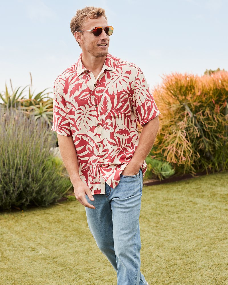 Veracruz Cay Lindavista Leaves Short-Sleeve Shirt Dark Havana | Tommy Bahama Quality - Veracruz Cay Lindavista Leaves Short-Sleeve Shirt