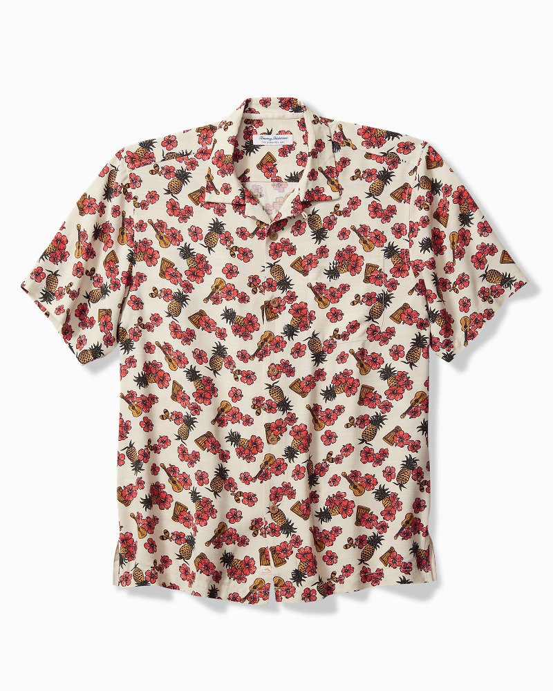 Veracruz Cay Ukelele Blooms Short-Sleeve Shirt Bleached Sand | Tommy Bahama Sale - Veracruz Cay Ukelele Blooms Short-Sleeve Shirt