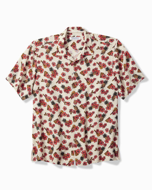Veracruz Cay Ukelele Blooms Short-Sleeve Shirt Bleached Sand | Tommy Bahama Sale - Veracruz Cay Ukelele Blooms Short-Sleeve Shirt