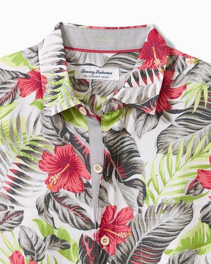 Coconut Point Hibiscus Shores IslandZone® Camp Shirt Summer Grey | Tommy Bahama Top Pick - Coconut Point Hibiscus Shores IslandZone® Camp Shirt
