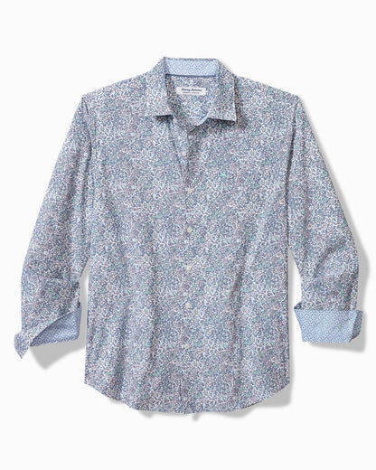 Sarasota Stretch Blue Flora IslandZone® Shirt Glass Bead Blue | Tommy Bahama Special Offer - Sarasota Stretch Blue Flora IslandZone® Shirt