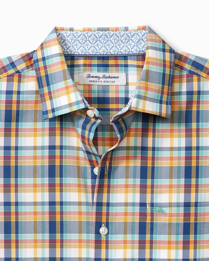 Sarasota Stretch Grenada Check IslandZone® Shirt Dockside Blue | Tommy Bahama Best Seller - Sarasota Stretch Grenada Check IslandZone® Shirt