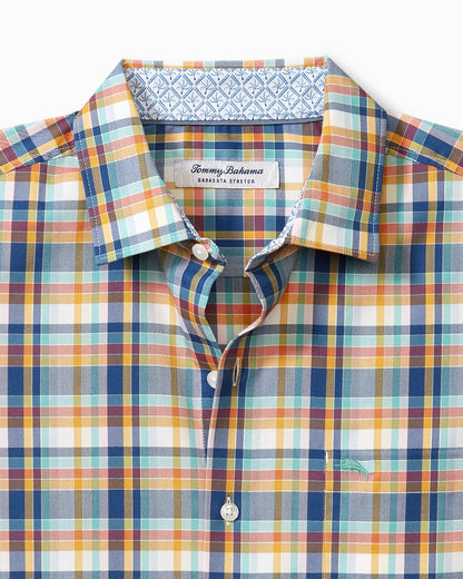 Sarasota Stretch Grenada Check IslandZone® Shirt Dockside Blue | Tommy Bahama Best Seller - Sarasota Stretch Grenada Check IslandZone® Shirt