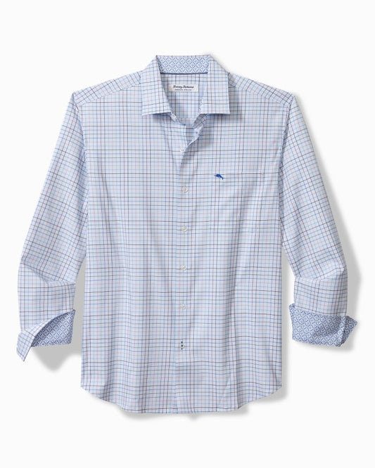 Sarasota Stretch Cabo Check IslandZone® Shirt Chambray Blue | Tommy Bahama Best Price - Sarasota Stretch Cabo Check IslandZone® Shirt