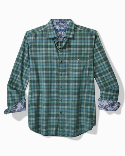 Coastline Cord Stretch Lagoon Check Shirt Deep Slate | Tommy Bahama Premium - Coastline Cord Stretch Lagoon Check Shirt
