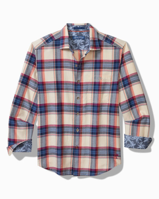 Canyon Beach Window Pane Stretch Flannel Shirt Bleached Sand | Tommy Bahama Best Price - Canyon Beach Window Pane Stretch Flannel Shirt