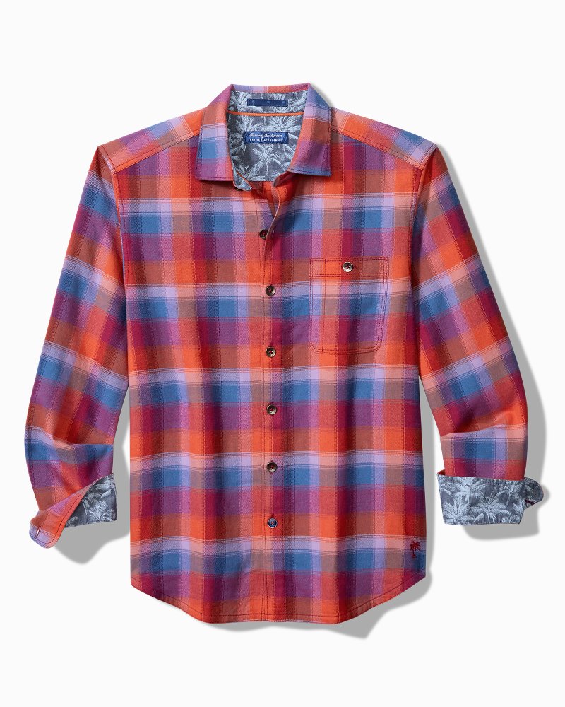 Canyon Beach Fireside Check Stretch Flannel Shirt Dockside Blue | Tommy Bahama Classic - Canyon Beach Fireside Check Stretch Flannel Shirt