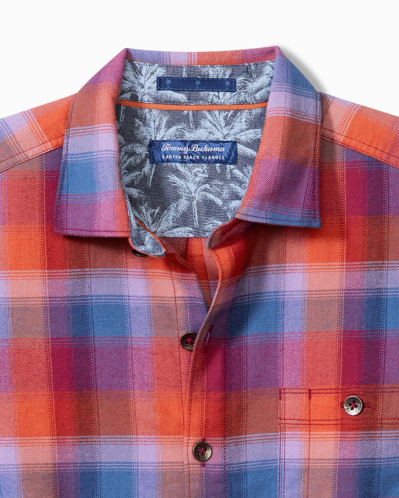 Canyon Beach Fireside Check Stretch Flannel Shirt Dockside Blue | Tommy Bahama Classic - Canyon Beach Fireside Check Stretch Flannel Shirt