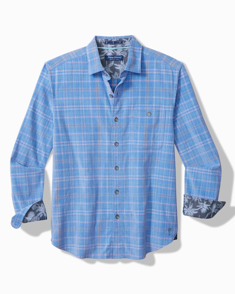 Coastline Cord Stretch Brisa Check Shirt Palace Blue | Tommy Bahama New - Coastline Cord Stretch Brisa Check Shirt
