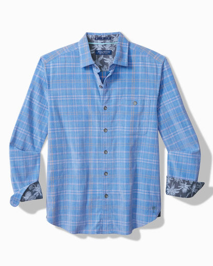 Coastline Cord Stretch Brisa Check Shirt Palace Blue | Tommy Bahama New - Coastline Cord Stretch Brisa Check Shirt