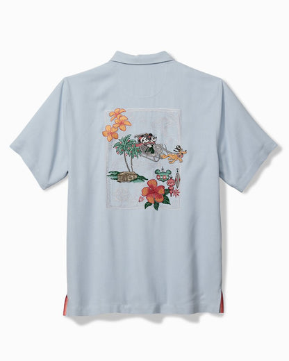 Disney Huladay Sleigh Ride Silk Camp Shirt Silvery Blue | Tommy Bahama Trusted - Disney Huladay Sleigh Ride Silk Camp Shirt
