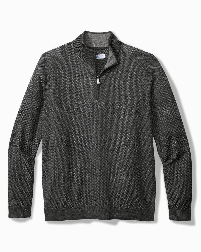 Coolside Legend Half-Zip IslandZone® Sweater Grey Mist | Tommy Bahama Top Pick - Coolside Legend Half-Zip IslandZone® Sweater