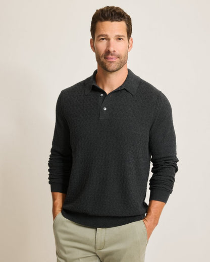 Capital Cable Sweater Polo Black | Tommy Bahama Premium - Capital Cable Sweater Polo