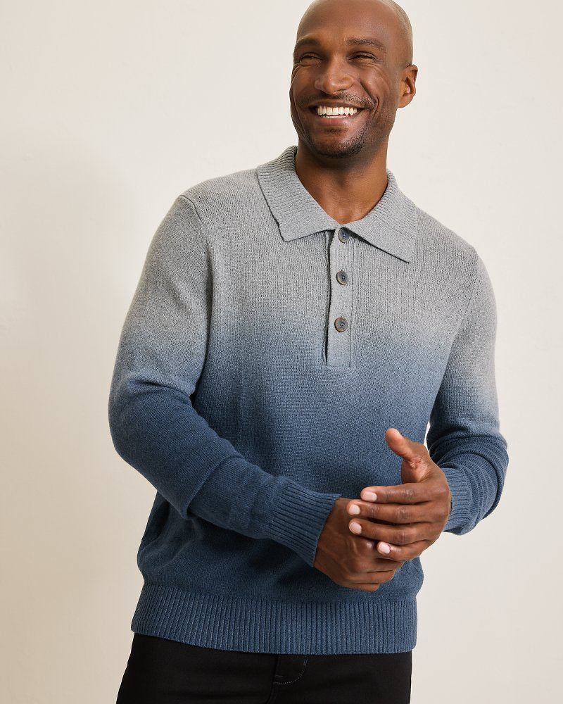 Ombré Dip-Dye Sweater Polo Dress Blues | Tommy Bahama Recommended - Ombré Dip-Dye Sweater Polo