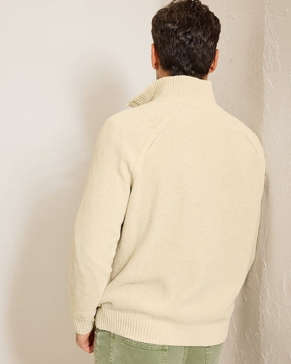Shoreline Surfcomber Snap-Mock Sweater Warm Mist | Tommy Bahama Popular - Shoreline Surfcomber Snap-Mock Sweater