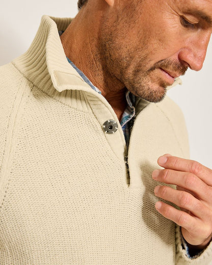 Shoreline Surfcomber Snap-Mock Sweater Warm Mist | Tommy Bahama Popular - Shoreline Surfcomber Snap-Mock Sweater