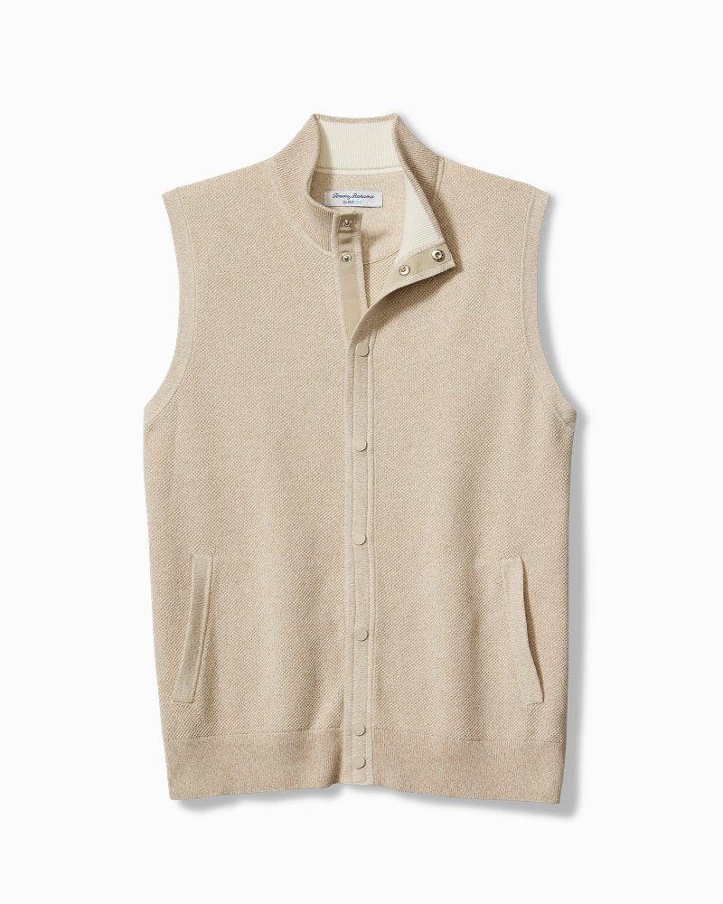 Coolside Course IslandZone® Sweater Vest Rustic Linen | Tommy Bahama Best Price - Coolside Course IslandZone® Sweater Vest