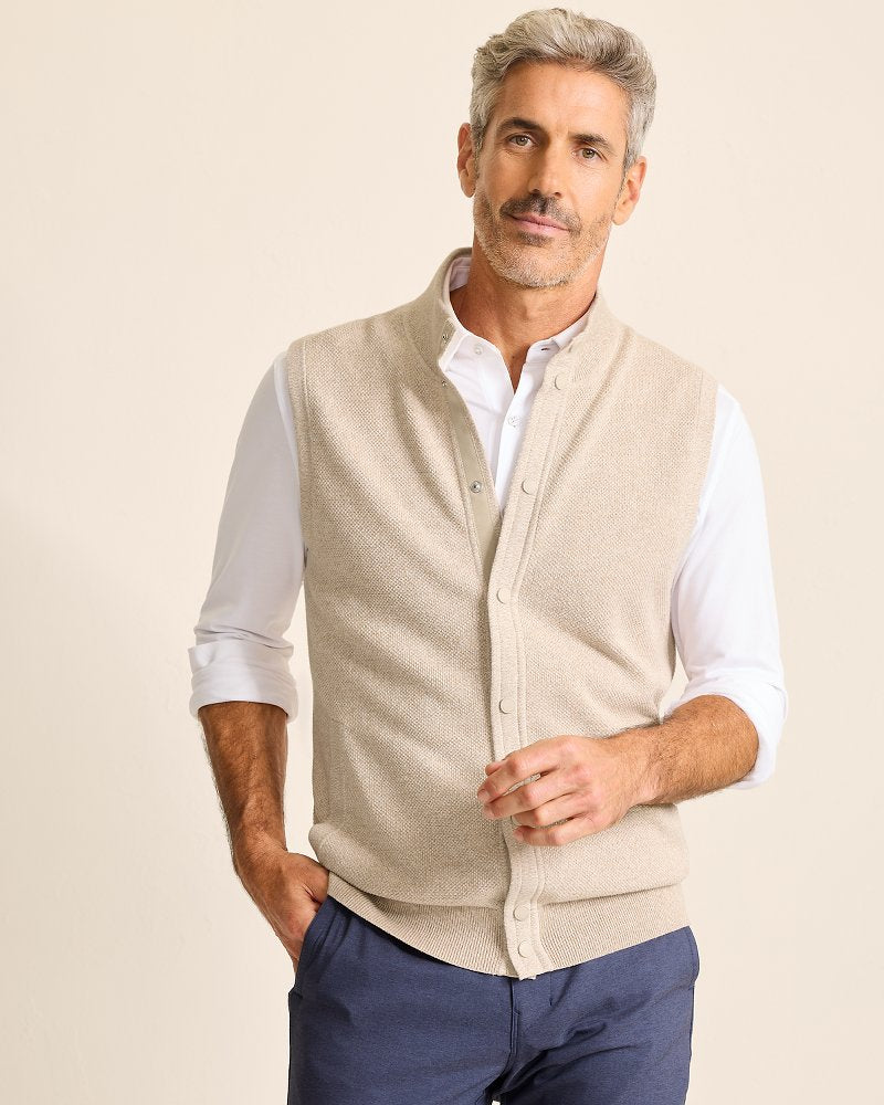 Coolside Course IslandZone® Sweater Vest Rustic Linen | Tommy Bahama Best Price - Coolside Course IslandZone® Sweater Vest
